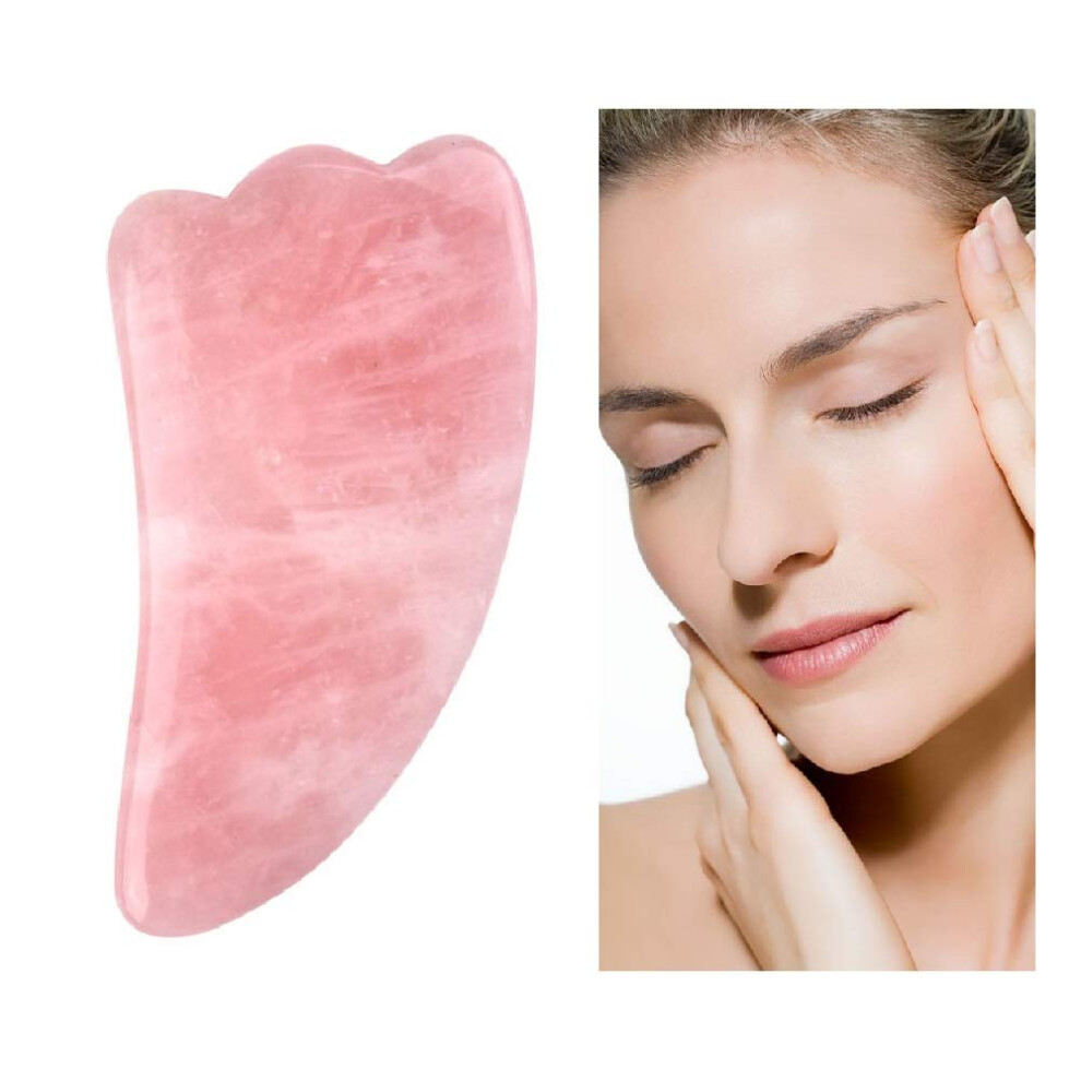 Rose Quartz Butterfly Gua Sha Facial Massage Tool for Cooling Skincare and Precise Contouring