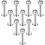 Piercing labbro verticale, 10 pezzi, piercing a perno 1
