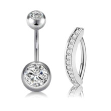 Piercing do pupíku z oceli, piercing do pupíku z oceli, šperky na piercing do pupíku pro ženy, hypoalergenní kroužek do pupíku, zakřivený