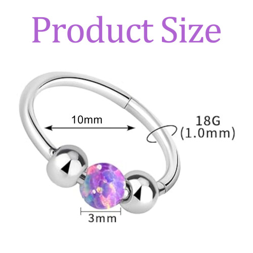 Δαχτυλίδι μύτης Hoop Opal 18G για γυναίκες, κοσμήματα piercing μύτης από ανοξείδωτο ατσάλι 2
