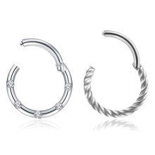 2 db rozsdamentes acél fülbevaló, piercing ékszer, ezüst, piercing gyűrűk orrra, septumra, kagylóra, daithra, porcra, helixre, tragusra,