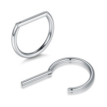 2Pcs Titanium Septum Ring 23G, Hinged Clicker Hoop 14mm Surgical Steel Nose Ring for Daith Tragus Rook Conch Helix Cartilage Earrings Men Women