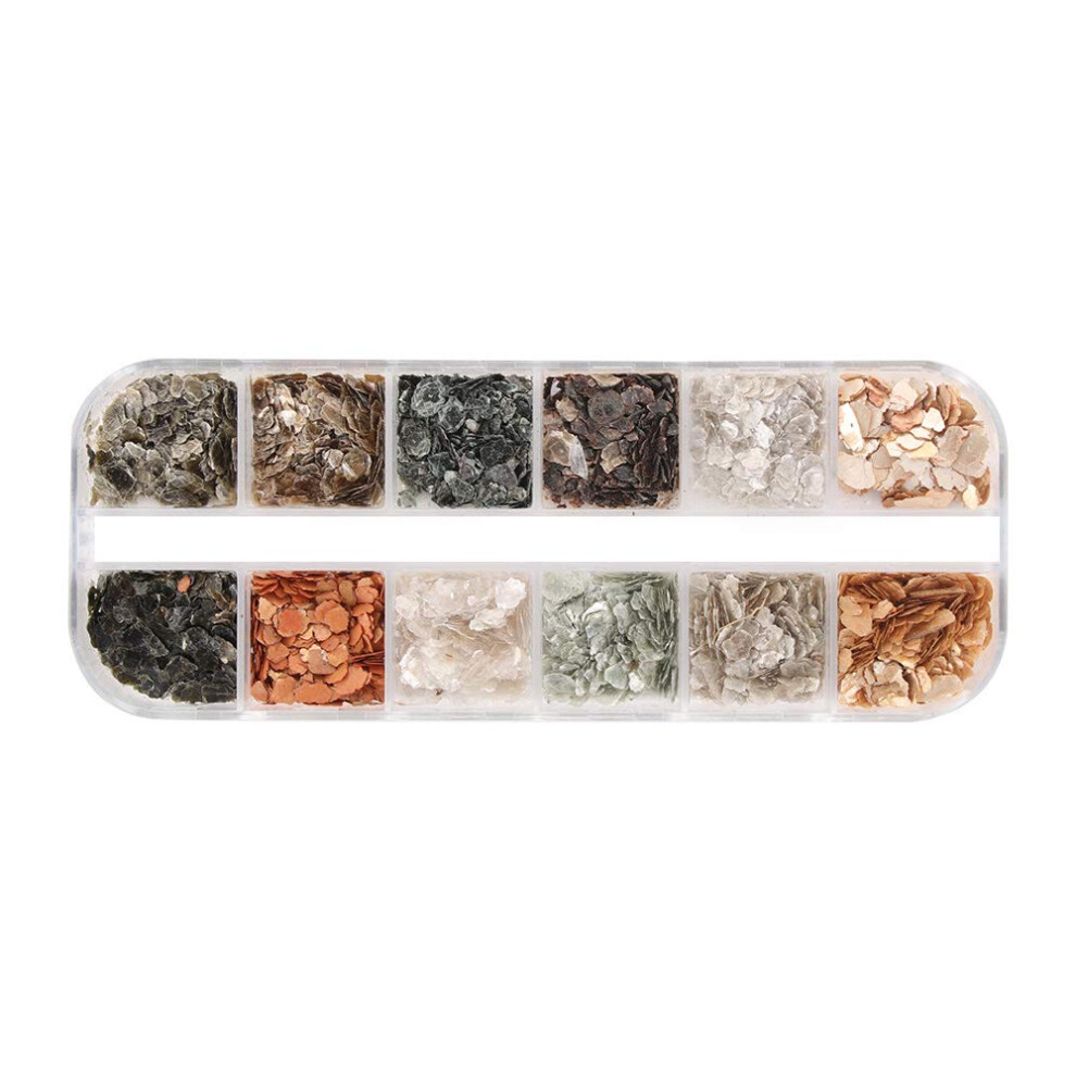 Nail Art Decorations Gradient Glitter Kit with Shimmer Stones Abalone Shell Flakes and Sequins