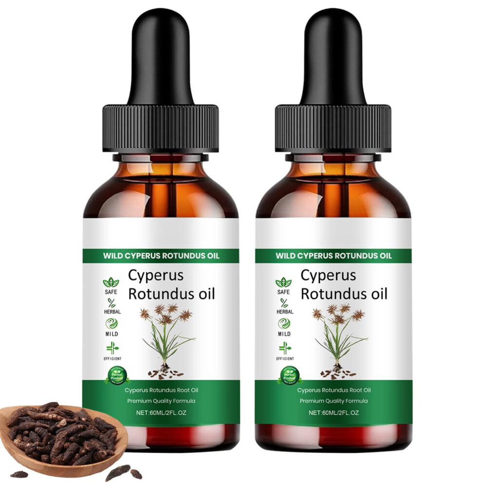 Cyperus Rotundus Hair Removal Oil 2Pcs for All Skin Types, Regrowth Reduction and Deep Hydration