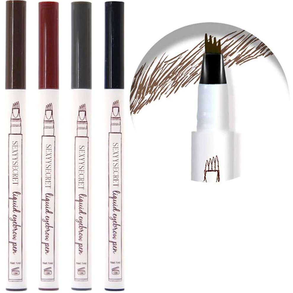 Waterproof Long Lasting Eyebrow Pencil with Four Prong Tip for Natural Brows Multi Shade Set