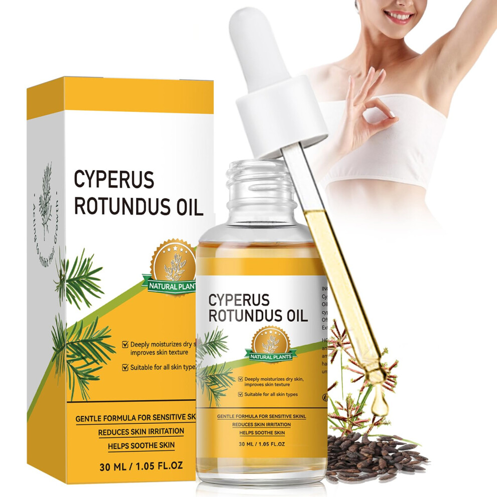 Cyperus Rotundus Hair Removal Oil for Natural Hair Growth Reduction, Smooth Hydrated Skin Care