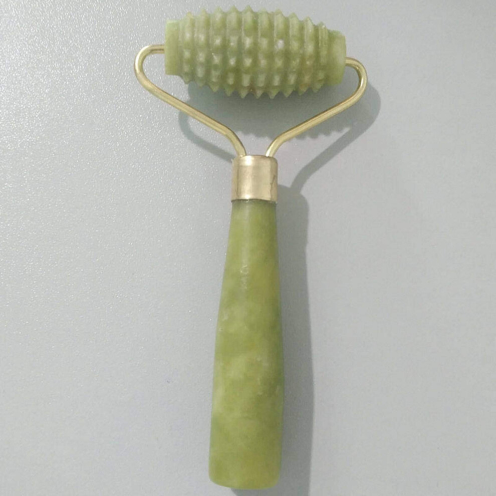 Jade Roller Facial Massage Tool with Double Heads for Puffiness Reduction and Skin Relaxation