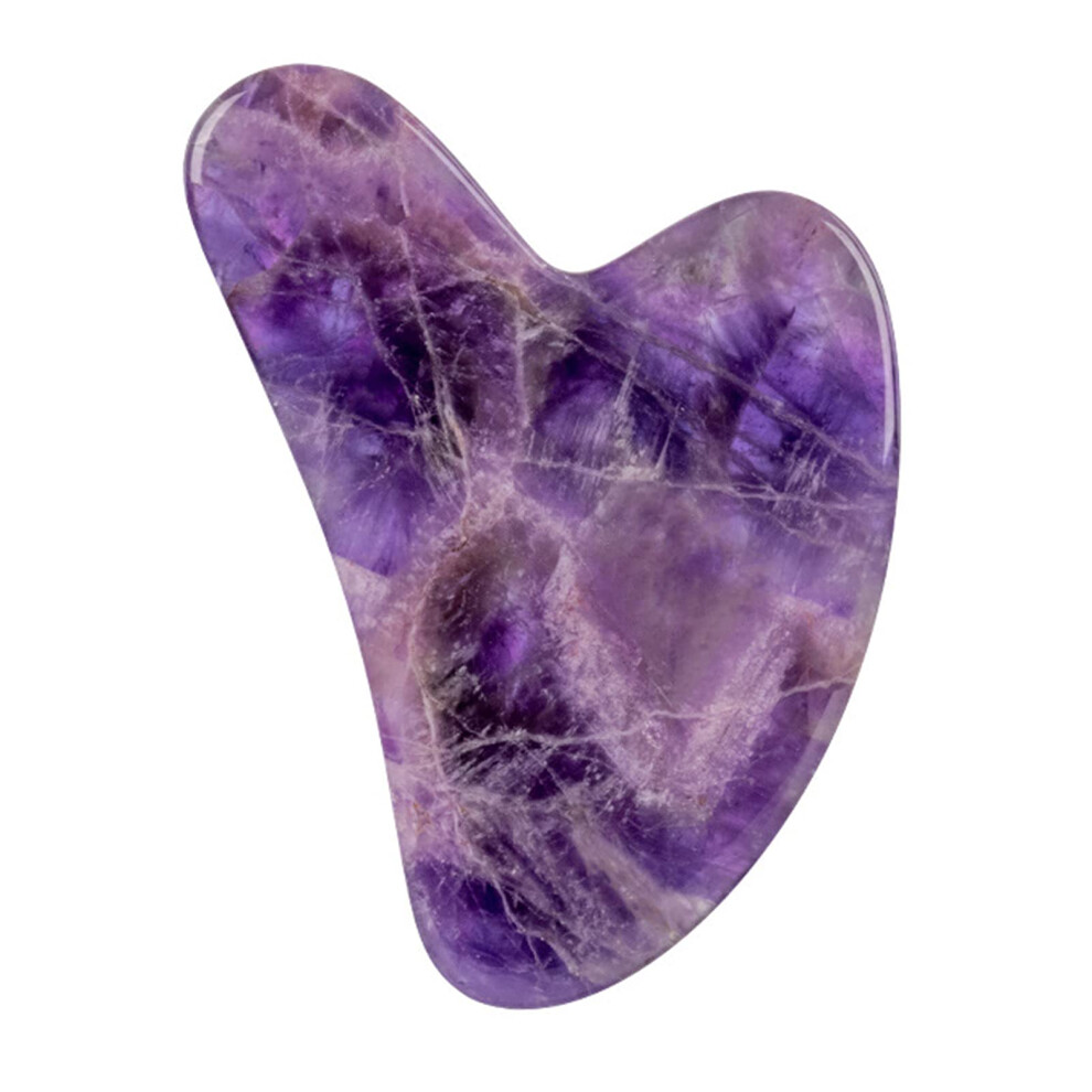 Purple Guasha Massage Tool Synthetic Jade Crystal Face Massage Scraper For Facial Muscle Relaxation