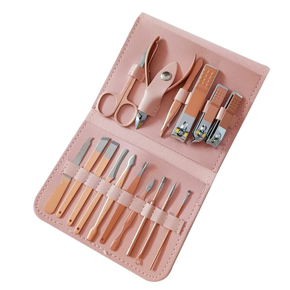 18 in 1 Stainless Steel Manicure and Pedicure Set with Thick Nail Clippers and Travel Case