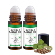 Organic Castor Oil Roll On Stick 2pcs Cold Pressed for Hair Growth and Skin Deep Hydration