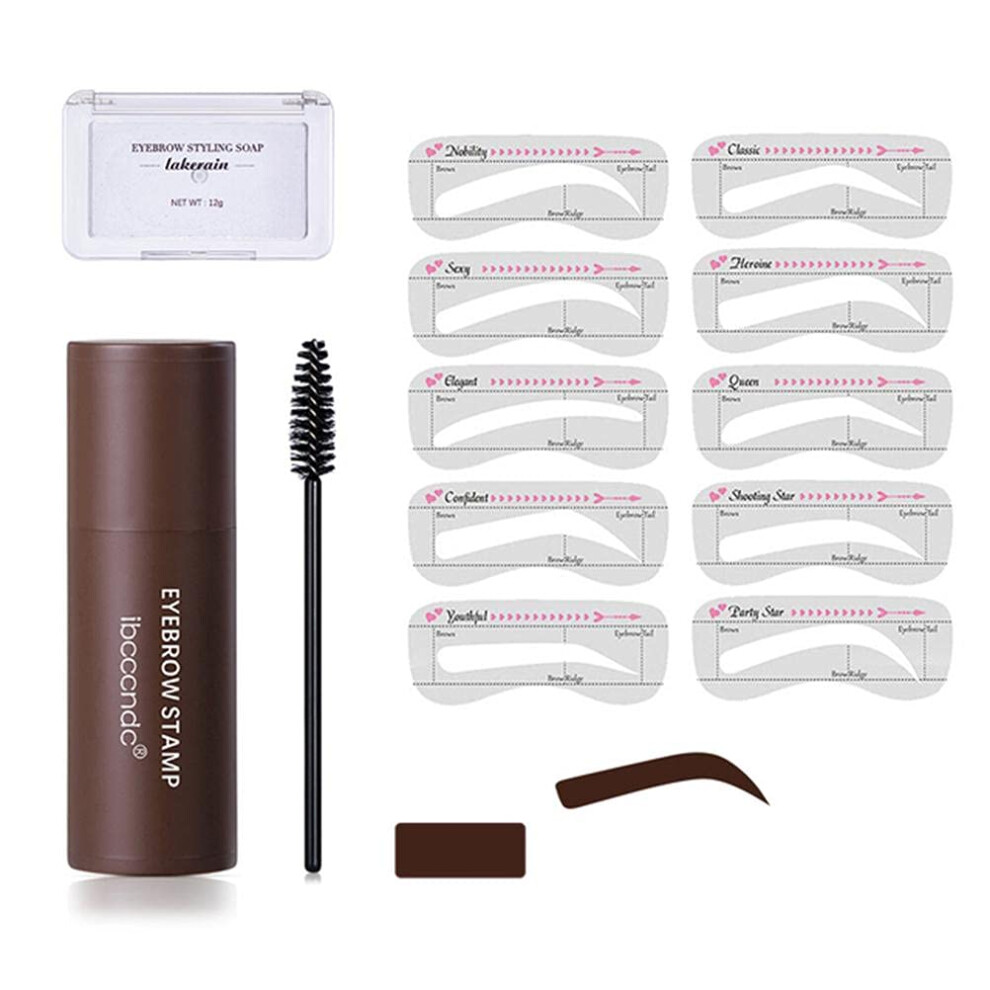 Eyebrow Stamp Kit with Stencils, Sweat Resistant and LongLasting Brow Shaping Set for Women