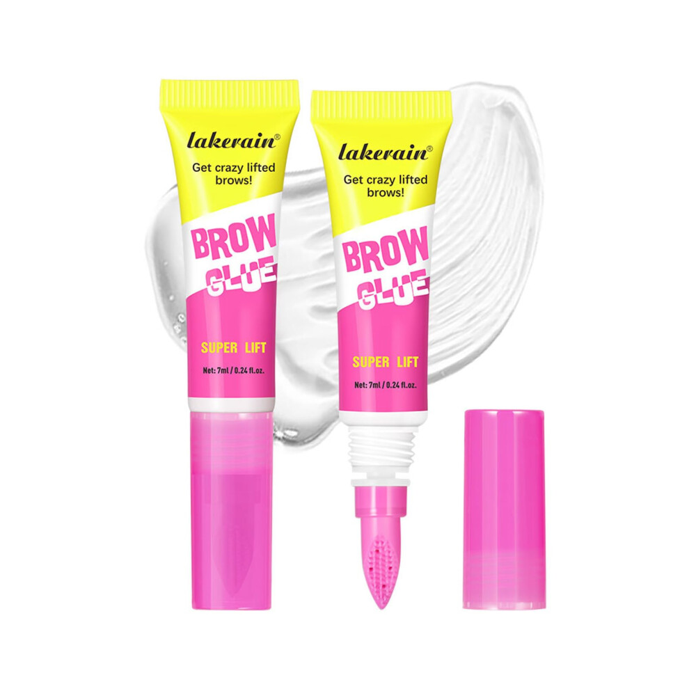Eyebrow Lamination Gel with Styling Comb, 24H Clear Brow Lift Gel Strong Hold NonâFlaky 2PCS