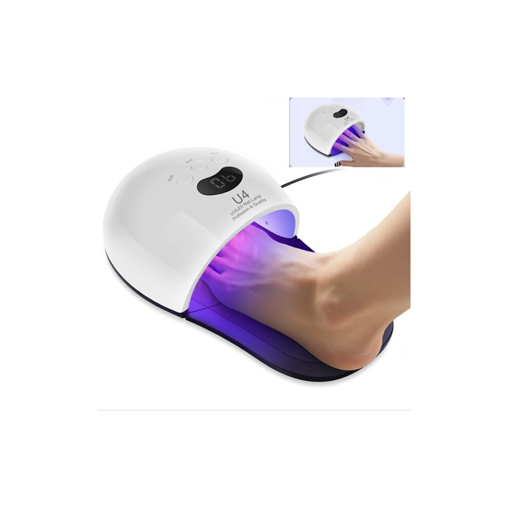Black 48W Uv Led Nail Lamp With Timer, Fast Gel Curing Dryer With Sensor For Salon And Home Use