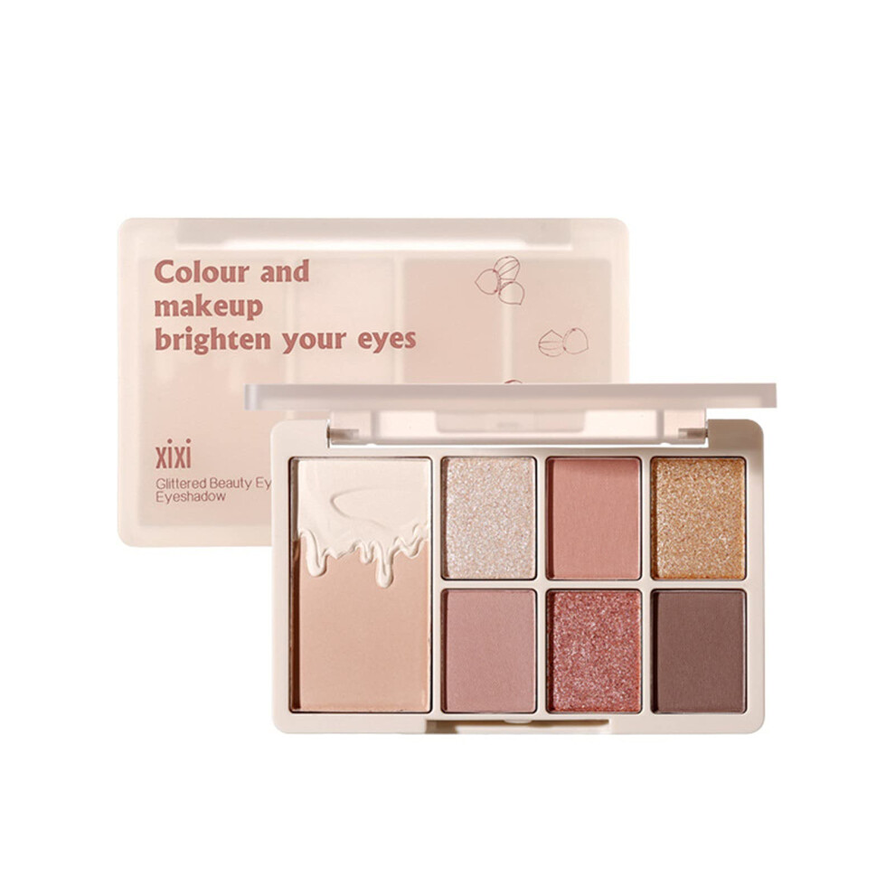 7 Color Waterproof Eyeshadow Palette Matte and Glitter Long Lasting Pigmented Makeup