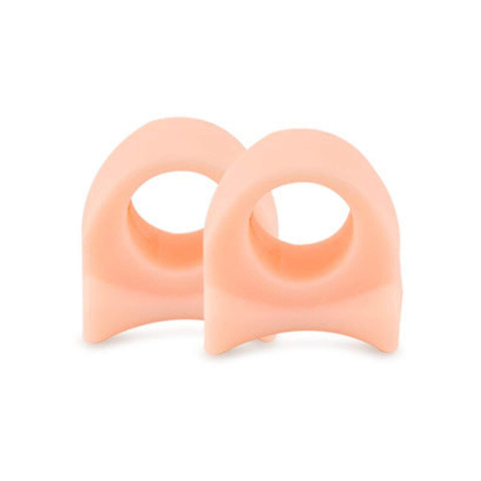 Brown 2Pcs Silicone Toe Separator Bunion Corrector For Pain Relief And Hallux Valgus L