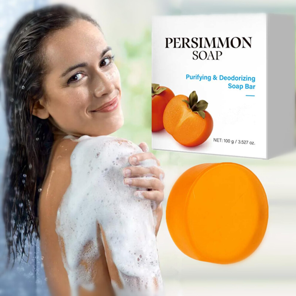 Persimmon Soap Bar for Body Odor Control, Natural Deodorant Soap with Gentle Deep Cleansing Formula (2)