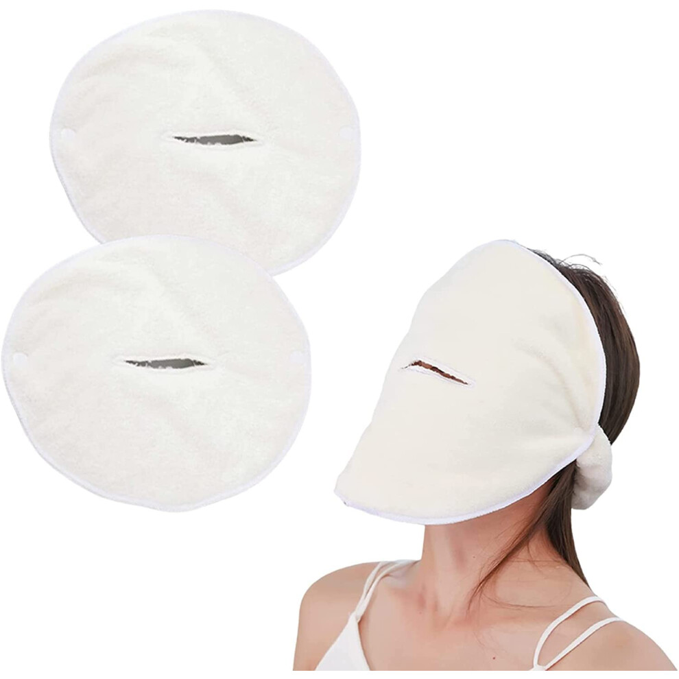 Coral Facial Hot Compress Towel 2Pcs Reusable Fleece Spa Face Towels Heat And Cold Dual Mode