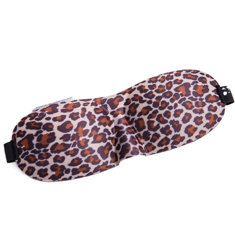 Light Sleep Mask 3D Contoured Eye Space Leopard Print Blocking Soft Plush For Travel And Naps