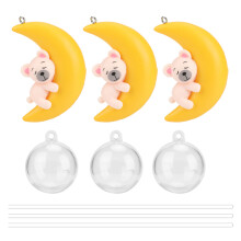 Statua creativa dell'orso lunare Decorazione per torta a forma di orso lunare Design carino e adorabile Materiale in resina di alta qualità Aspetto