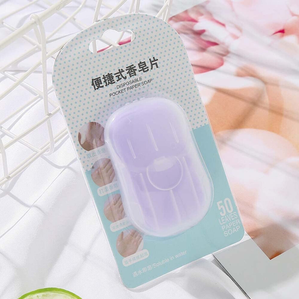 Purple Disposable Soap Sheets Travelfriendly Biodegradable Handwashing Paper Singleuse Fragrant