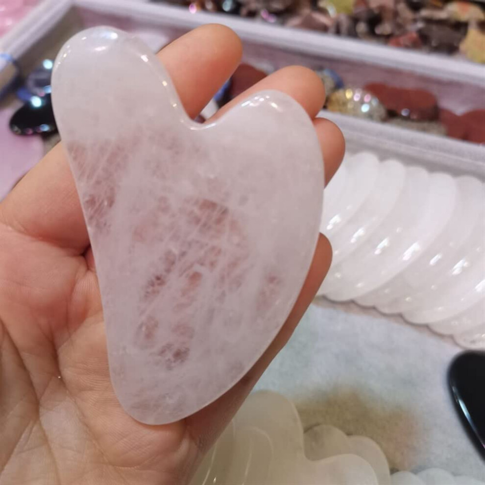 Natural Baijing Jade Gua Sha Massage Tool for Facial and Eye Care with Healing Crystal Energy Purification