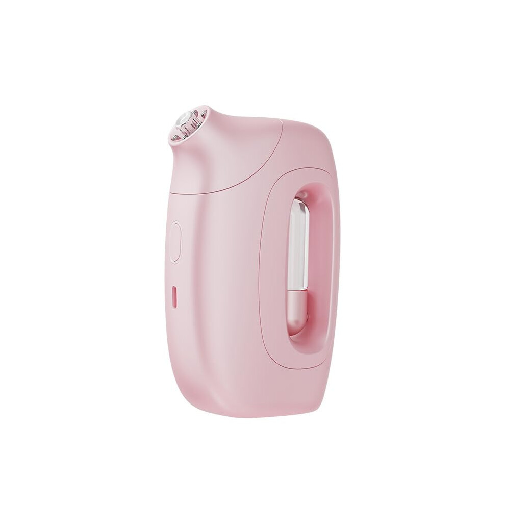 Pink Facial Nano Mist Sprayer With Essence Compartment, Deep Hydration, Ultrafine Mist, Travel Size