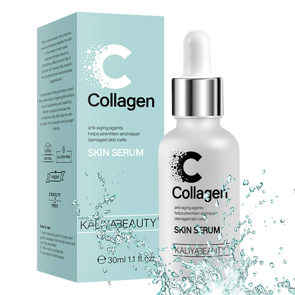 Collagen and Hyaluronic Acid Face Serum for Deep Hydration, Anti Aging, Wrinkle Reduction, Firming