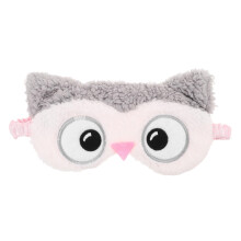 Cute Soft Plush Sleep Mask for Women, Effective Light Blocking Eye Mask with Glasses Design for Travel