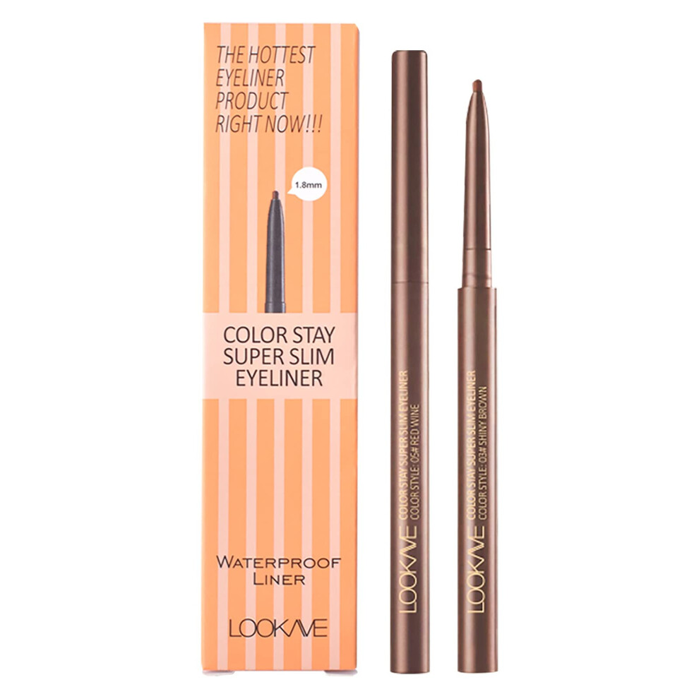 White,Brown Waterproof Pearl Brown Eyeliner Pencil Long Lasting Smudge Proof Pigment Multi Color Set