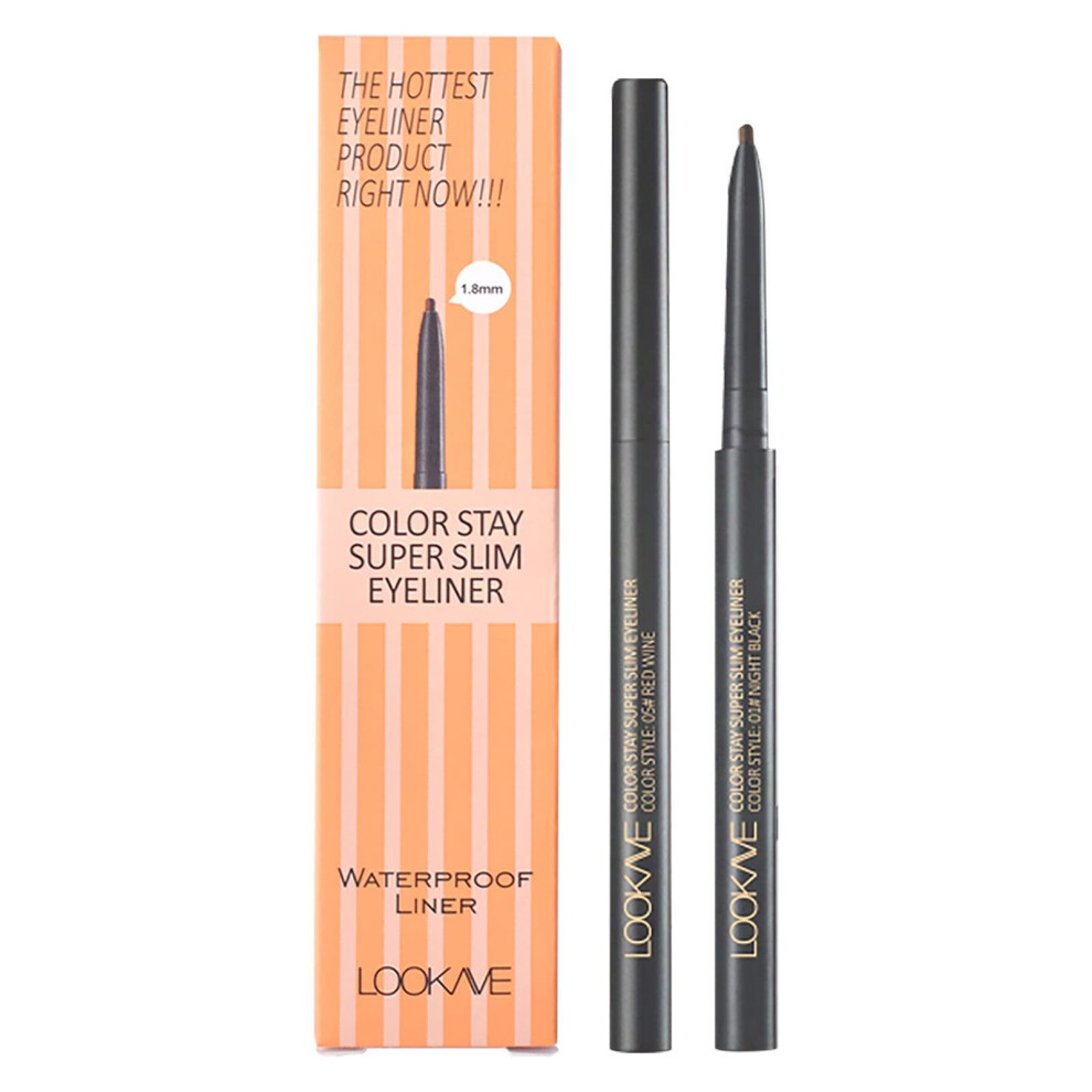 Black Waterproof Eyeliner Pencil, Long Lasting Pigment, Smudge Proof Matte Eye Makeup