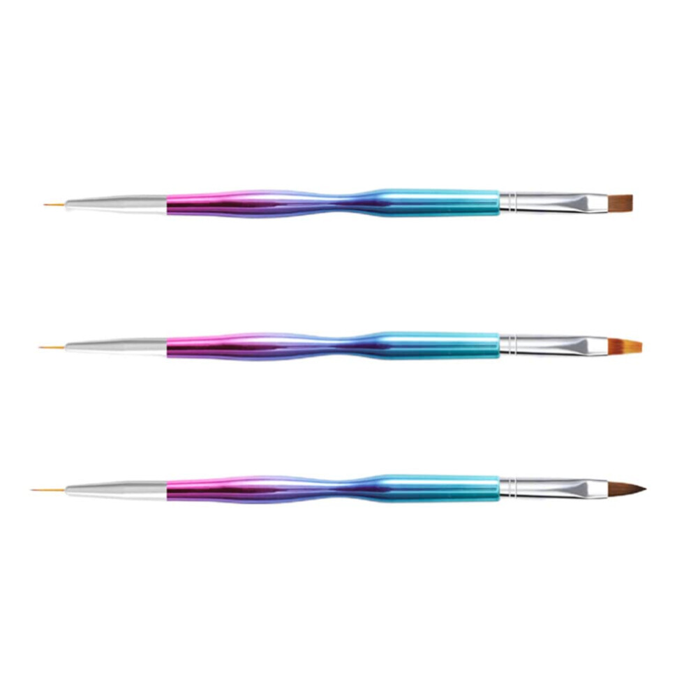 3pcs DoubleEnded Nail Art Pens Set with Multiple Tip Styles for Manicure Design