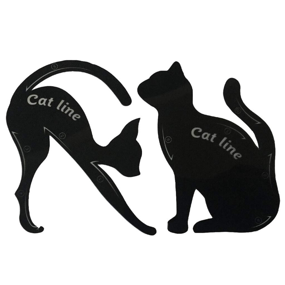 Cat Eye Stencil Reusable Matte PVC Eyeliner Template for Symmetrical Winged Makeup Dual Size