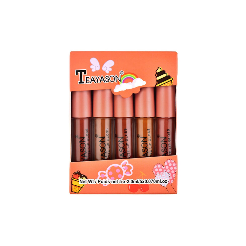 5 Piece Lipstick Palette with Long Lasting Color, Moisturizing Finish, Shimmer and Matte Shades