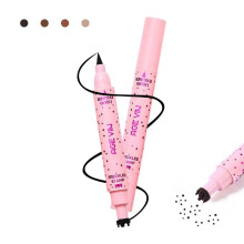 Freckle Stamp and Waterproof Eyeliner Pen 2in1 LongLasting Precision Felt Tip Light Brown and Black