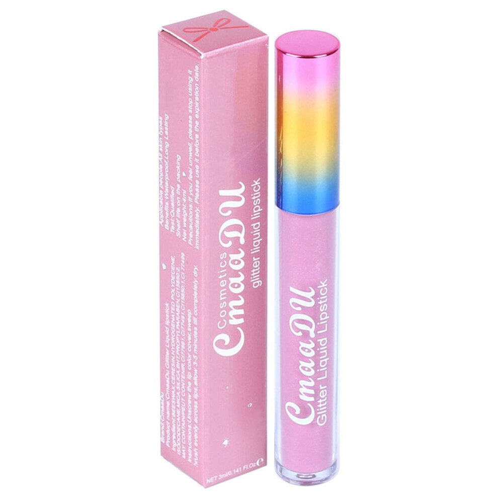 Long Lasting Glitter Liquid Lipstick with Metallic Shimmer Lip Gloss for Party and Daily Wear