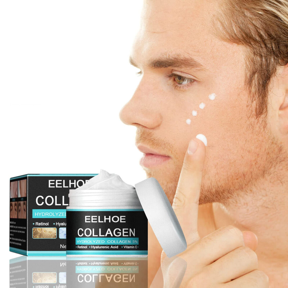 Cream Men's Face Moisturizer Set With Collagen Antiwrinkle Day And Night Hydrating And Firming