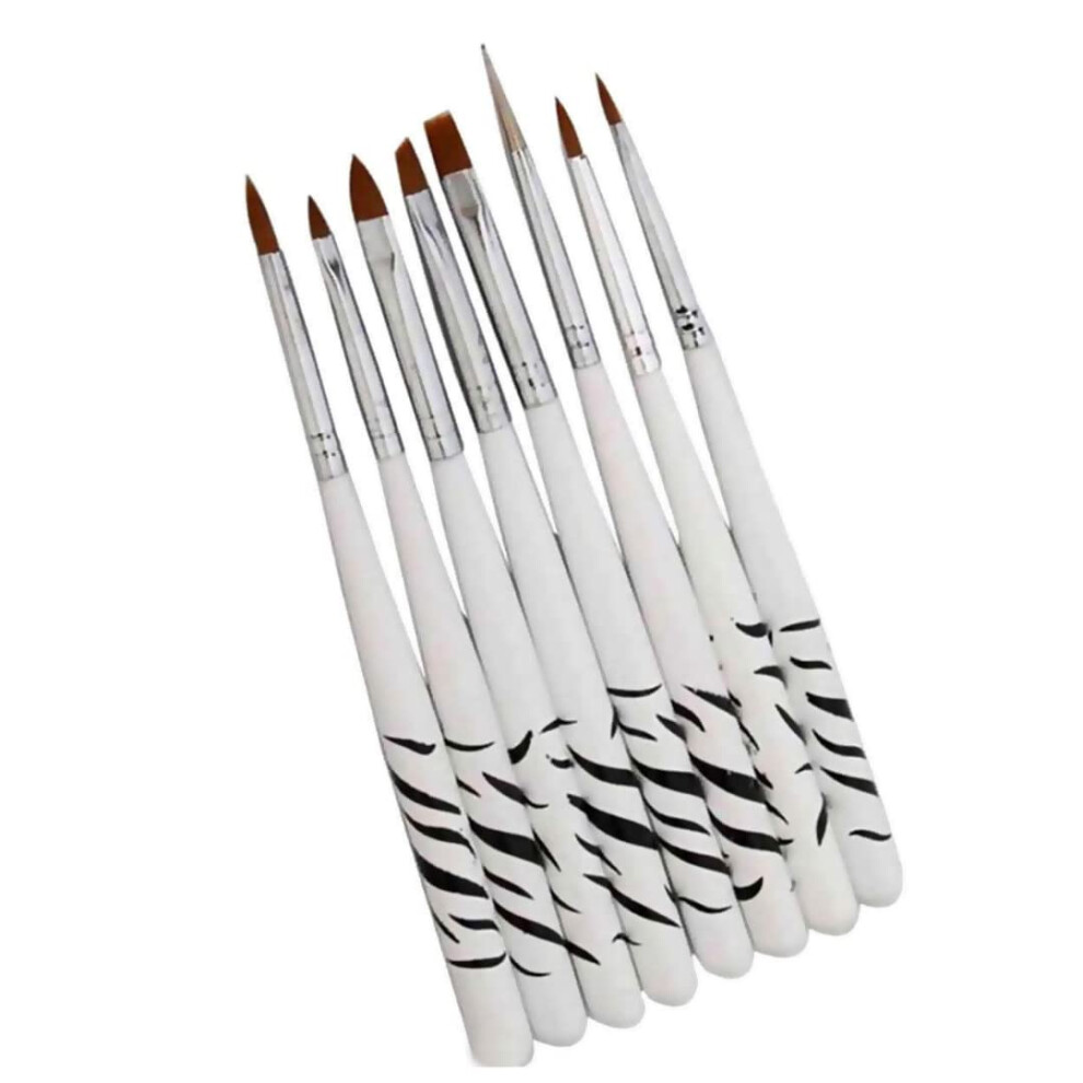 8 Pcs Professional Nail Art Brush Set for Acrylic and Gel Nails, Precision Detailing Tools