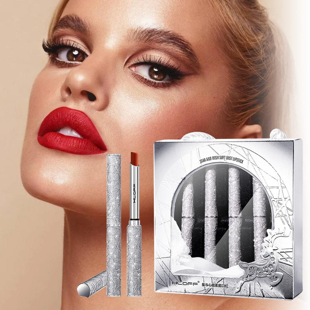 Liquid Lipstick Set with Longlasting Vibrant Color, Soft Matte 4 Pack, Nonsticky Smooth Finish
