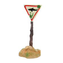Acvariu peisaj decor material rășină semne amuzante pentru acvariu luminoase acvariu decor rechin viu logo galben semn de avertizare acvariu decor