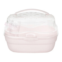 Hamster Travel Case with 360 Transparent Window, Small Animal Carrying Case Breathable Design for Easy Observation, Transparent Material Large