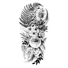 7 Sheets Waterproof Buddha Flower Temporary Tattoos, Large Semi Permanent Tattoo Stickers for Women Men Kids