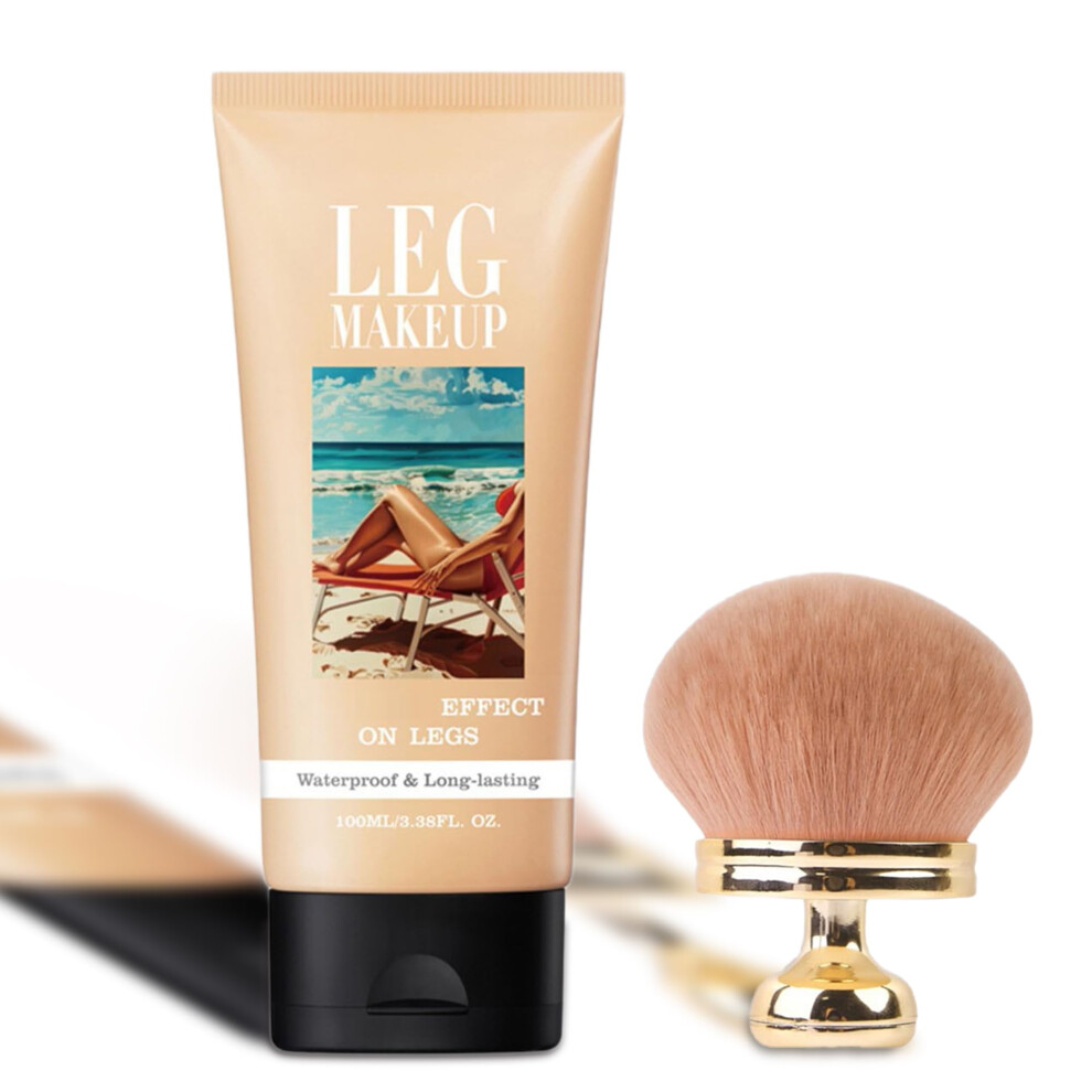 Leg Makeup Waterproof No Transfer with Brush, Full Coverage Body Concealer for Veins and Tattoos (Fairest)