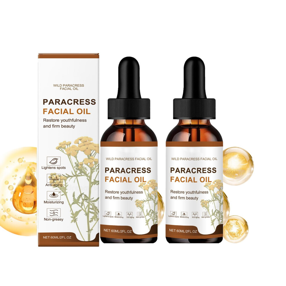 Organic Paracress Facial Oil 2pcs  Deep Hydration AntiAging Care for Fine Lines and Wrinkles