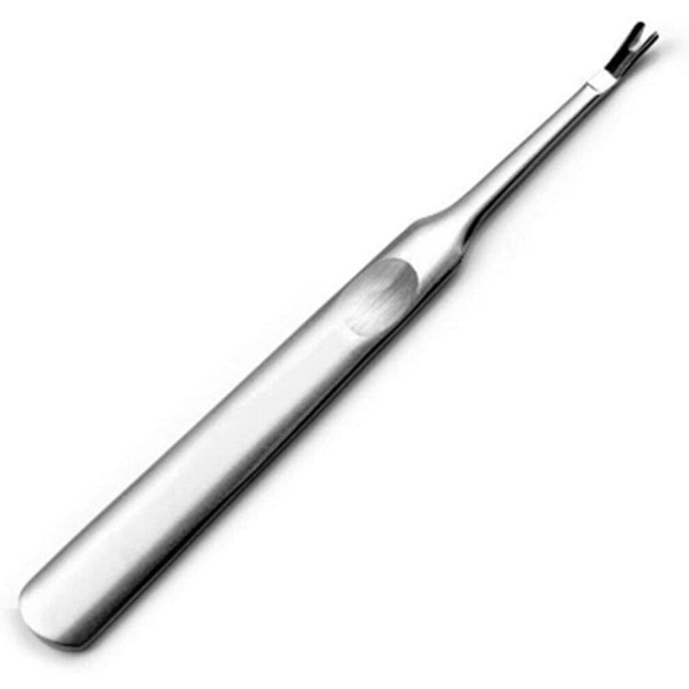 Stainless Steel Cuticle Trimmer and Pusher with Precision Fork Tip for Manicure Pedicure Care