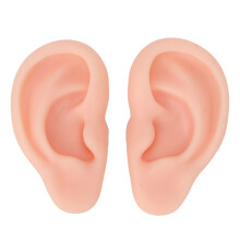 1 Pair Realistic Silicone Ear Model for Piercing Practice and Earring Display, Light Skin Color
