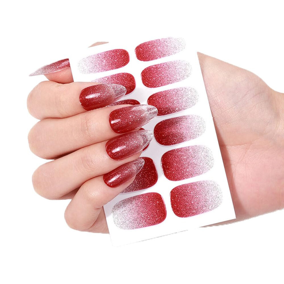 Gel Nail Strips Nude Semi Cured, Long Lasting Waterproof UV Cure Easy Apply, 1PCS ZK0141