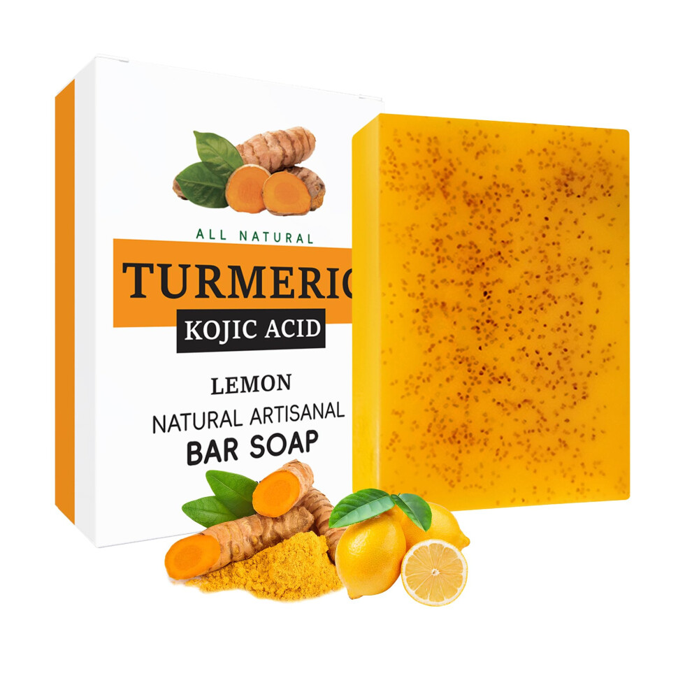 Lemon Turmeric Exfoliating Soap Bar for Face and Body Gentle Daily Cleanser Style 4