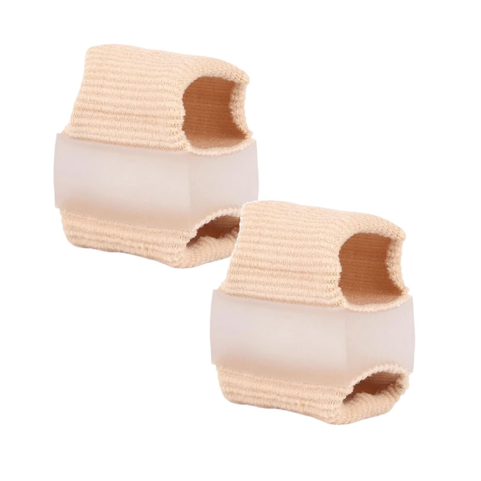 2PCS Gel Toe Separators for Overlapping Toes, Bunion Corrector with Dual Loops Pain Relief White 1.7''