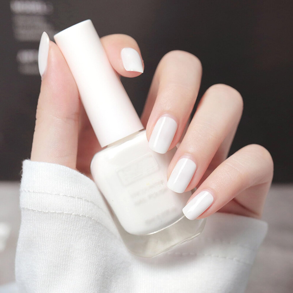 White Nail Polish Quick Dry Chip Resistant Long Lasting Milky White for Manicure DIY