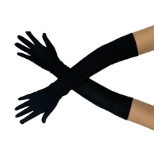 Elegant 1920s Flapper Costume Gloves for Wedding Dresses-Black